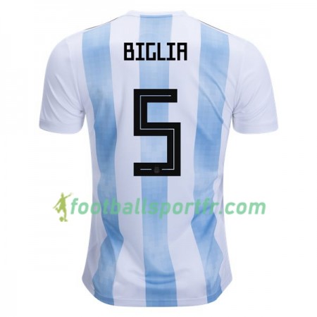 Tenue Argentine Biglia 5 Domicile Coupe du monde 2018 Maillot de Foot